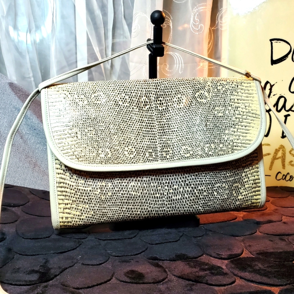 VINTAGE BAGS BY VARON  BRAND VERSATILE CLUTCH SHOULDER BAG ADJUSTABLE STRAP